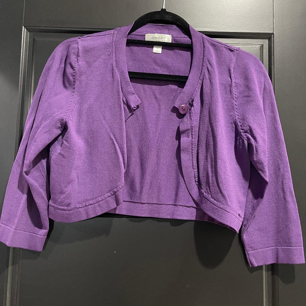 Purple short cardigan